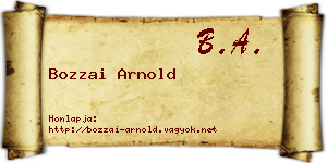 Bozzai Arnold névjegykártya