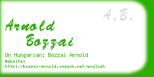 arnold bozzai business card